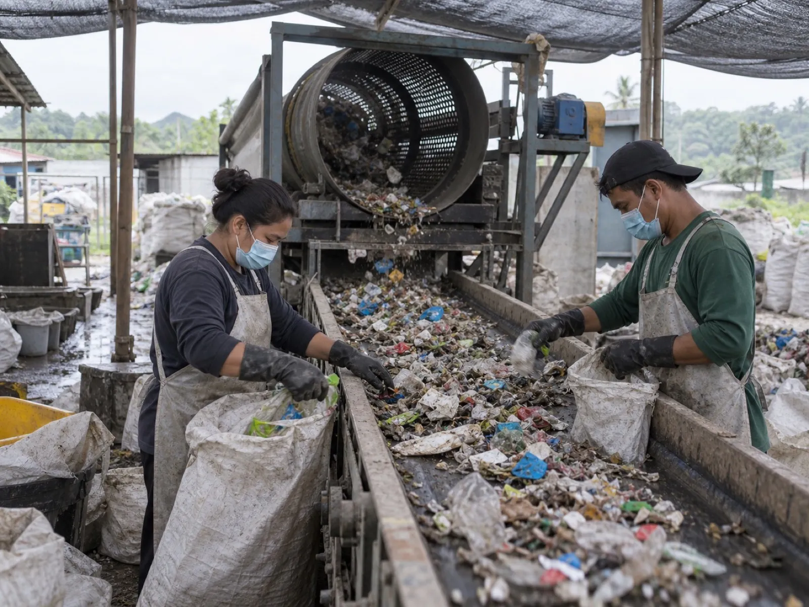 Sorting line at an ECOCYCLE site